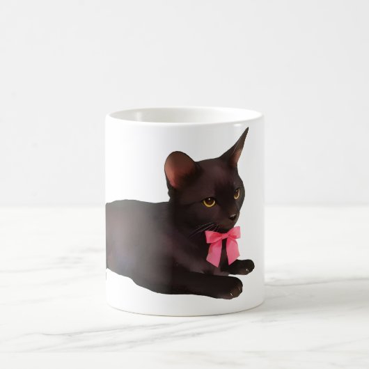 Zwarte Kat Koffiemok, Tweekleurig Keramiek, Kat L Koffiemok (Center)