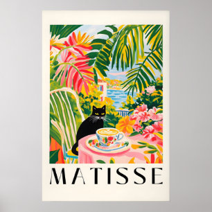Zwarte Kat Koffieprint Henri Matisse Stijl Keuken Poster