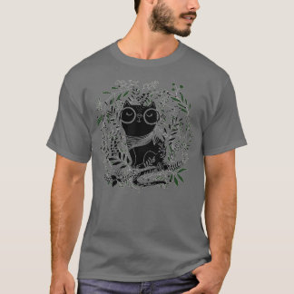 Zwarte kat, koffiezetapparaat, zwarte kat, kat t-shirt
