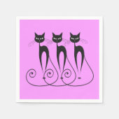 Zwarte kat komiek servet (Voorkant)