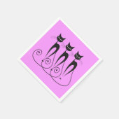 Zwarte kat komiek servet (Hoek)