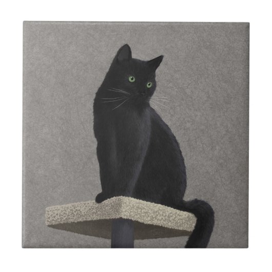 Zwarte Kat Koninklijk  Tegeltje (Voorkant)