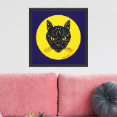 Zwarte Kat Kop Canvas Afdruk (Insitu (Woonkamer))