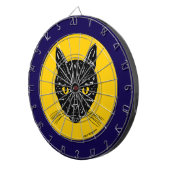 Zwarte Kat Kop Dartbord (Voorkant Rechts)