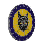 Zwarte Kat Kop Dartbord (Voorkant Links)