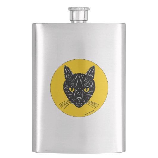 Zwarte Kat Kop Flacon (Voorkant)