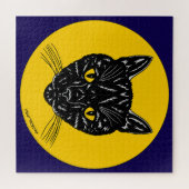 Zwarte Kat Kop Legpuzzel (Horizontaal)