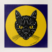 Zwarte Kat Kop Legpuzzel (Verticaal)