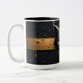 Zwarte Kat Kop Met Gouden Druppel Design 🐈 (Links)