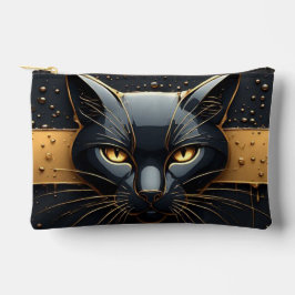 Zwarte Kat Kop Met Gouden Druppel Design 🐈 Etui