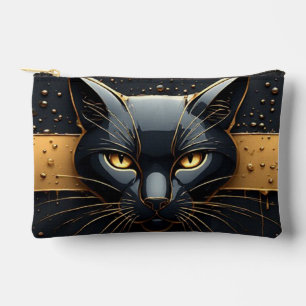 Zwarte Kat Kop Met Gouden Druppel Design 🐈 Etui