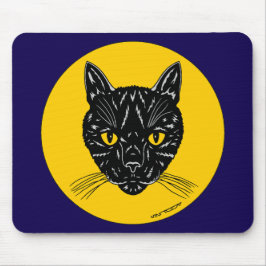 Zwarte Kat Kop Muismat
