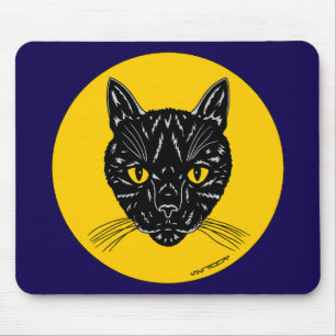 Zwarte Kat Kop Muismat