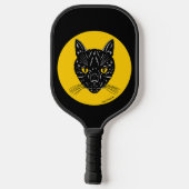 Zwarte Kat Kop Pickleball Paddle (Achterkant)
