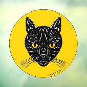 Zwarte Kat Kop Raamsticker (Vel 3)