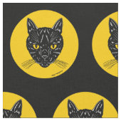 Zwarte Kat Kop Stof (Close Up)
