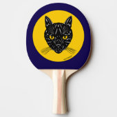 Zwarte Kat Kop Tafeltennisbatje (Achterkant)