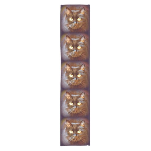 zwarte kat korte tafelloper (Voorkant)