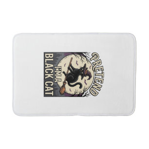 Zwarte Kat Kostuum Vintage Halloween Heks Kat Shir Badmat