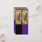  zwarte kat, kunst, Bladwijzer kaart (Voorkant / Achterkant in situ)