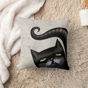ZWARTE KAT KUNST COOLE WERPKUSSEN KUSSEN