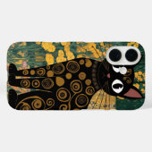 Zwarte Kat Kunst in de stijl van Gustav Klimt Case-Mate iPhone Case (Achterkant (horizontaal))