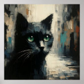 Zwarte Kat Kunst Poster (Voorkant)