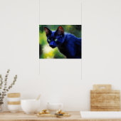 Zwarte Kat Kunst Poster (Keuken)