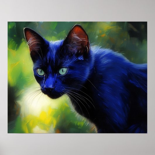 Zwarte Kat Kunst Poster (Voorkant)