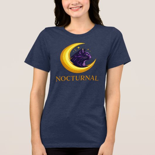 zwarte kat kunst Tri-Blend shirt (Voorkant)