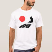Zwarte kat, kuro neko, Japanse coole kanji T-Shirt (Voorkant)