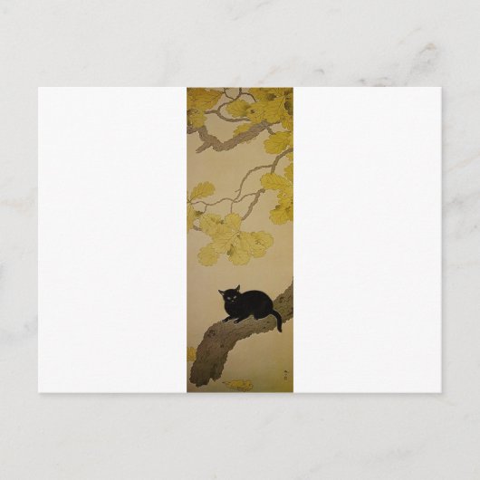 Zwarte kat (Kuroki Neko) van Hishida Shunso Briefkaart (Voorkant)