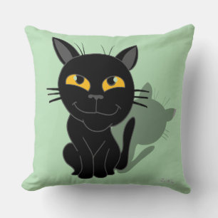 Zwarte kat kussen
