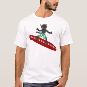 Zwarte kat langplantair t-shirt