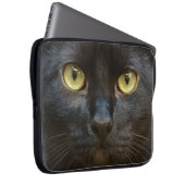 Zwarte kat laptop sleeve (Voorkant Rechts)