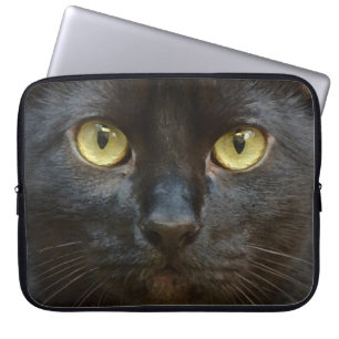 Zwarte kat laptop sleeve