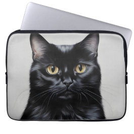 Zwarte kat laptop sleeve