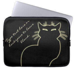 Zwarte kat-laptophoes personaliseer het Hoesje met Laptop Sleeve