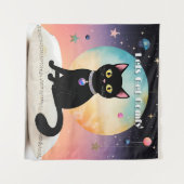 Zwarte Kat - Laten we ons settelen Wandkleed (Voorkant (horizontaal))