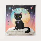 Zwarte Kat - Laten we ons settelen Wandkleed (Voorkant)
