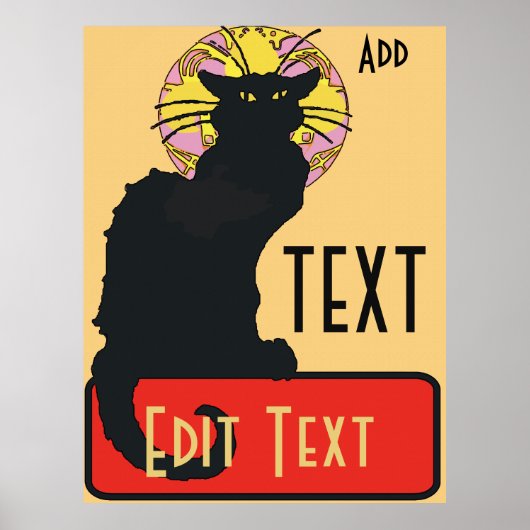Zwarte Kat, leeg, tekst bewerken Poster (Voorkant)