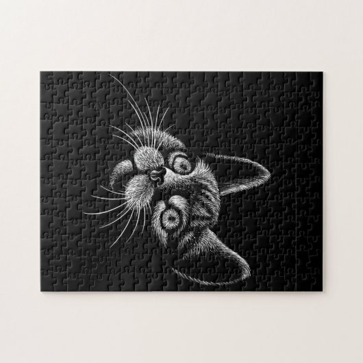 Zwarte kat legpuzzel (Horizontaal)