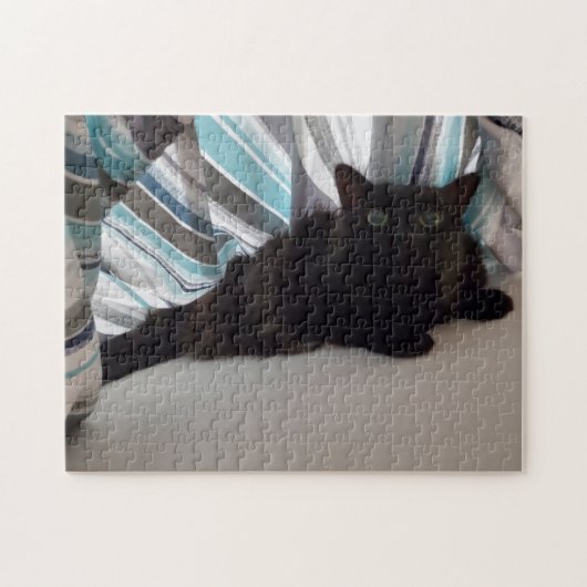 Zwarte kat legpuzzel (Horizontaal)