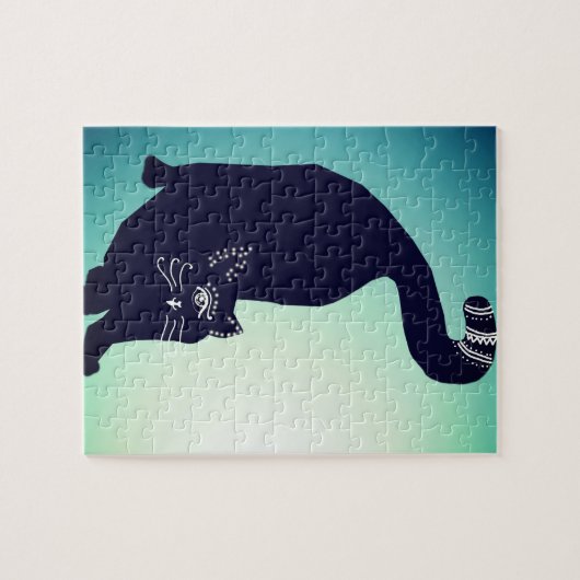 Zwarte kat legpuzzel (Horizontaal)