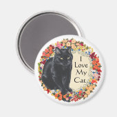 Zwarte Kat Liefde Magneet (Voorkant / Achterkant)