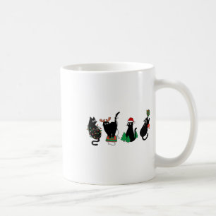 Zwarte Kat Liefhebber Familie Kerstmis Pajama Matc Koffiemok