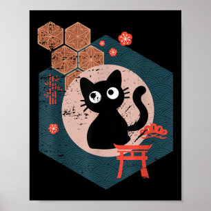 Zwarte Kat Liefhebber Japans Kitten Anime Tokio Ot Poster