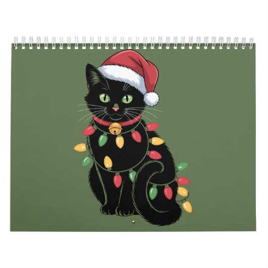 Zwarte Kat Liefhebber Kerst Kitten Cadeau Kat Moed Kalender (Hoes)
