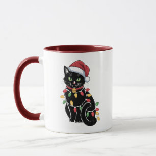 Zwarte Kat Liefhebber Kerst Kitten Cadeau Kat Moed Mok