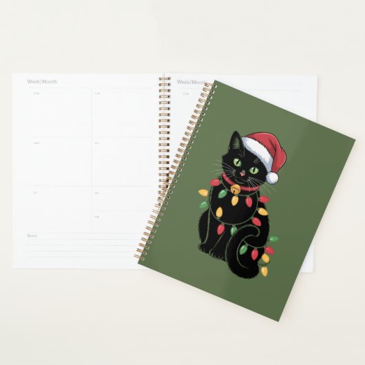 Zwarte Kat Liefhebber Kerst Kitten Cadeau Kat Moed Planner (Display)